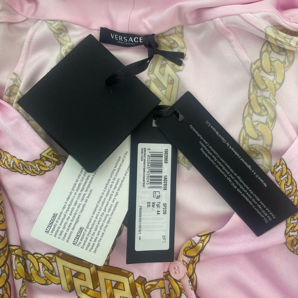 Versace Chain Pink loose long sleeve bodysuit - Picture 11 of 16